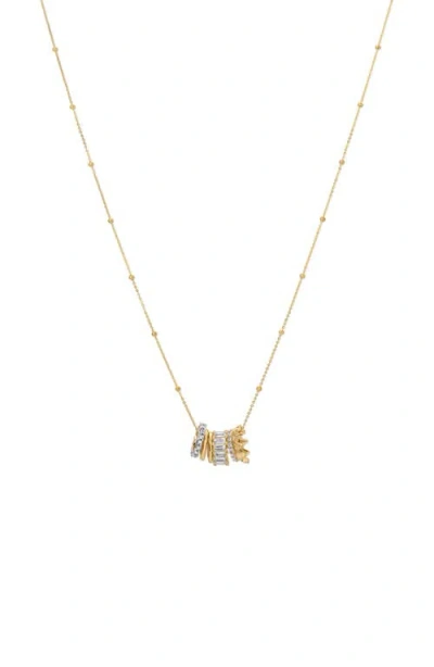 Adina Reyter Royal Rager Diamond & Mini Bead Pendant Necklace In Gold