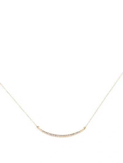 Pre-owned Adina Reyter Small Pave Curve Necklace, 16" In Multicolor