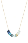 Adina Reyter Spring Beaded Necklace In Mixed Metal/ Blue