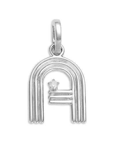 Adina Reyter Sterling Silver Diamond Groovy Initial Pendant In A