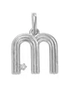 Adina Reyter Sterling Silver Diamond Groovy Initial Pendant In M
