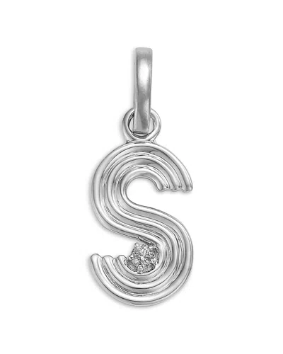 Adina Reyter Sterling Silver Diamond Groovy Initial Pendant