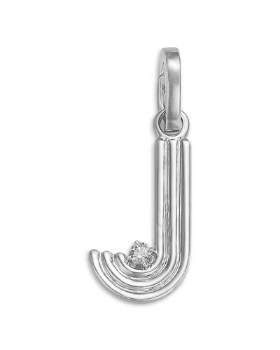 Adina Reyter Sterling Silver Diamond Groovy Initial Pendant In J