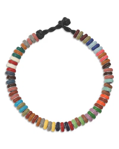 Adina Reyter Sterling Silver Enamel Runway Stripes Mini Bead Bracelet In Multi