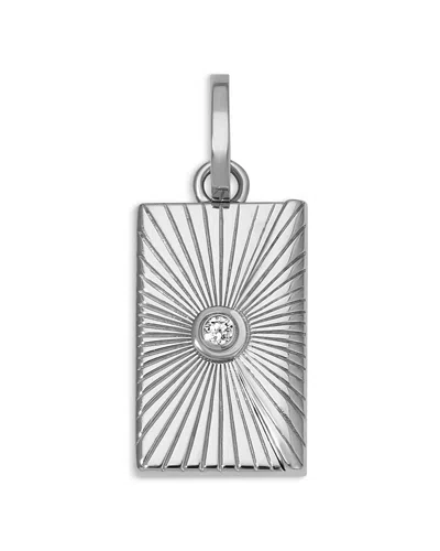 Adina Reyter Sterling Silver Groovy Diamond Envelope Hinged Charm Pendant