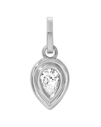 Adina Reyter Sterling Silver Lab Grown Diamond Pear Groovy Hinged Charm Pendant