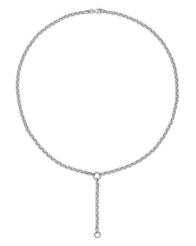Adina Reyter Sterling Silver Rolo Link Lariat Necklace, 18 In Gray