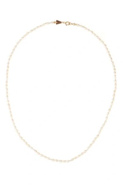 Adina Reyter Tiny Seed Pearl Necklace In Gold