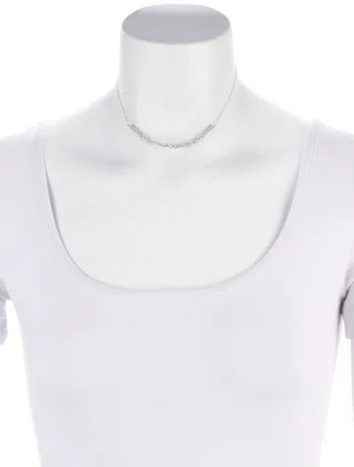 Pre-owned Adina Reyter Two-tone Diamond Curved Choker Necklace, 14.25" In Multicolor