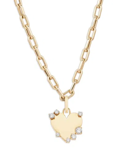Adina Reyter X Yse Beauty 14k Yellow Gold Dog Tag Diamond Necklace