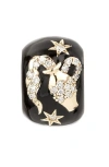 Adina Reyter Zodiac Ceramic & Diamond Bead Charm In Yellow Gold - Aquarius