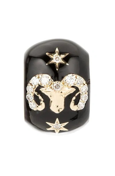 Adina Reyter Zodiac Ceramic & Diamond Bead Charm In Yellow Gold - Aries