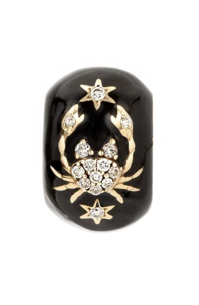 Adina Reyter Zodiac Ceramic & Diamond Bead Charm In Yellow Gold - Cancer
