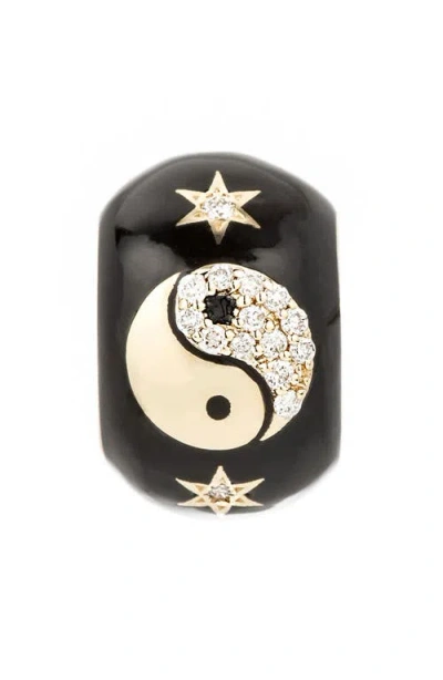Adina Reyter Zodiac Ceramic & Diamond Bead Charm In Yellow Gold - Gemini