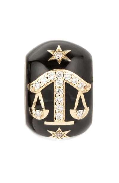 Adina Reyter Zodiac Ceramic & Diamond Bead Charm In Yellow Gold - Libra