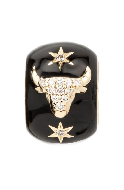 Adina Reyter Zodiac Ceramic & Diamond Bead Charm In Yellow Gold - Taurus