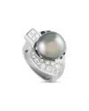 ADIONE ADIONE 18K 1.05 CT. TW. DIAMOND & PEARL RING (AUTHENTIC PRE-OWNED)