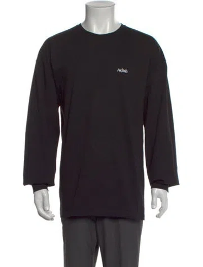 Pre-owned Adish Crew Neck Long Sleeve T-shirt In Black