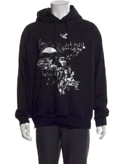 Pre-owned Adish Graphic Print Crew Neck Hoodie In Black
