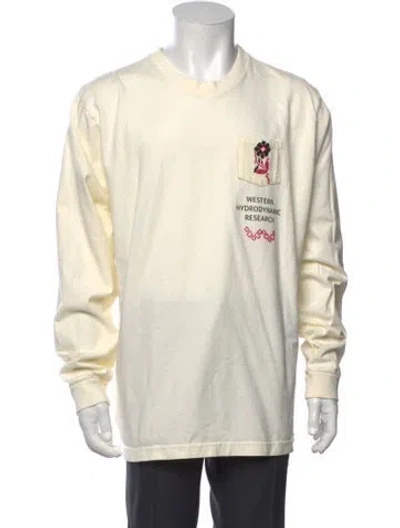 Pre-owned Adish Graphic Print Crew Neck T-shirt In Neutrals