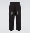 Adish Qrunful Embroidered Cotton Pants In Black