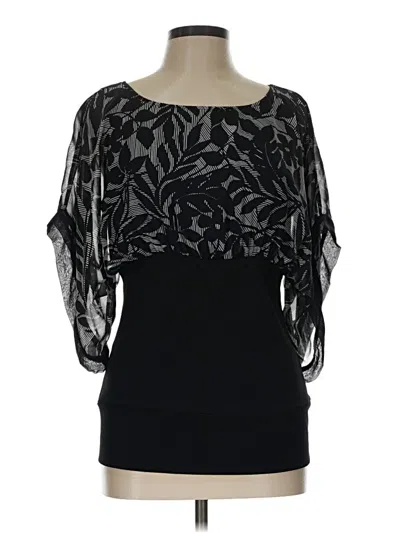 Pre-owned Adiva 3/4 Sleeve Blouse In Black