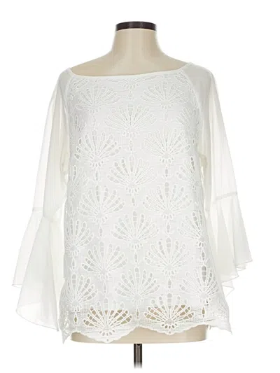 Pre-owned Adiva 3/4 Sleeve Blouse In Ivory