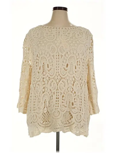 Pre-owned Adiva 3/4 Sleeve Blouse In Ivory