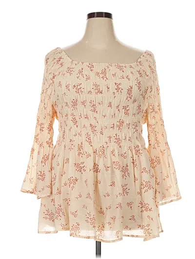 Pre-owned Adiva 3/4 Sleeve Blouse In Ivory