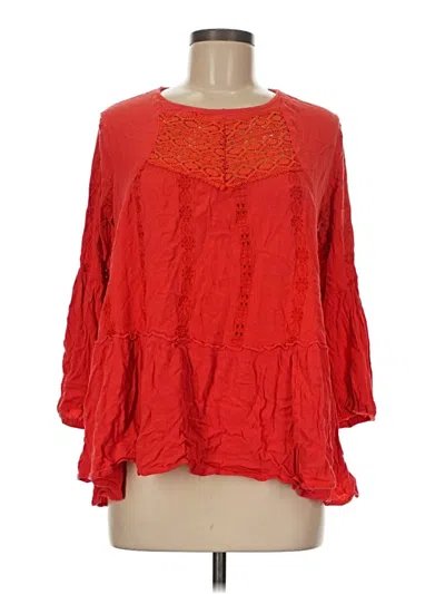 Pre-owned Adiva 3/4 Sleeve Blouse In Red