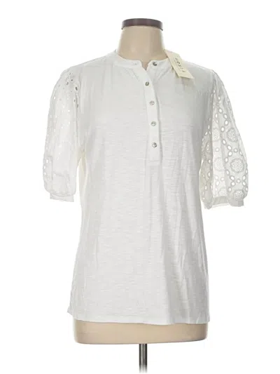 Pre-owned Adiva 3/4 Sleeve Blouse In White