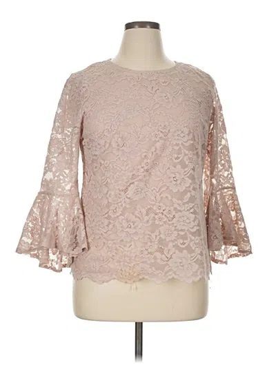 Pre-owned Adiva 3/4 Sleeve Top Pink Boatneck Tops