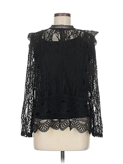 Pre-owned Adiva Long Sleeve Blouse In Black