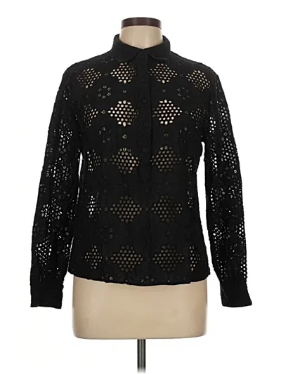 Pre-owned Adiva Long Sleeve Blouse In Black
