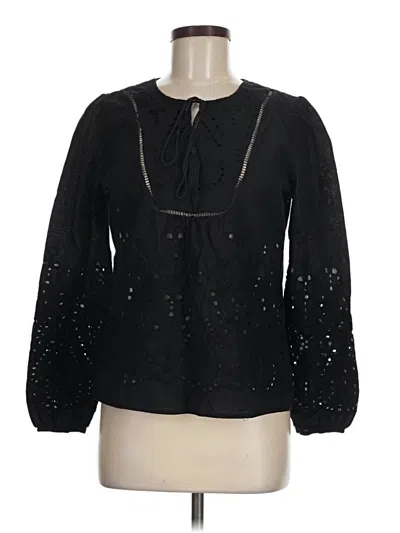 Pre-owned Adiva Long Sleeve Blouse In Black