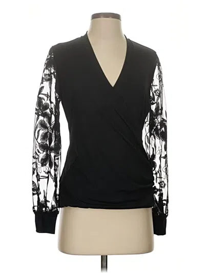 Pre-owned Adiva Long Sleeve Blouse In Black