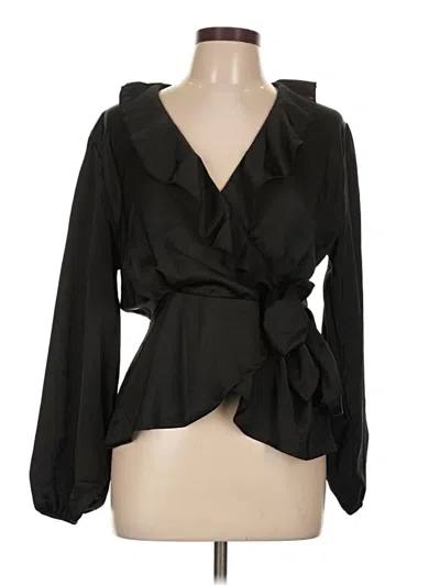 Pre-owned Adiva Long Sleeve Blouse In Black