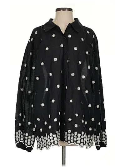 Pre-owned Adiva Long Sleeve Blouse In Black