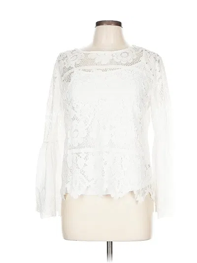 Pre-owned Adiva Long Sleeve Blouse In White