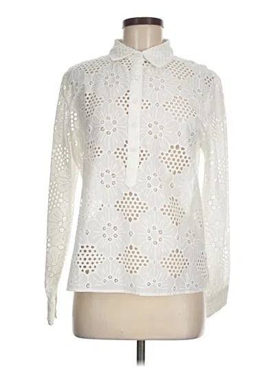 Pre-owned Adiva Long Sleeve Blouse In White