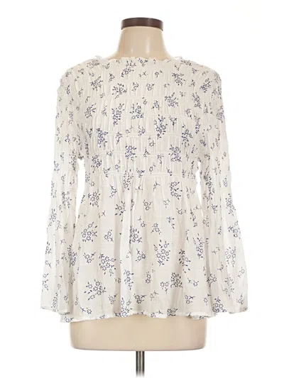 Pre-owned Adiva Long Sleeve Blouse In White