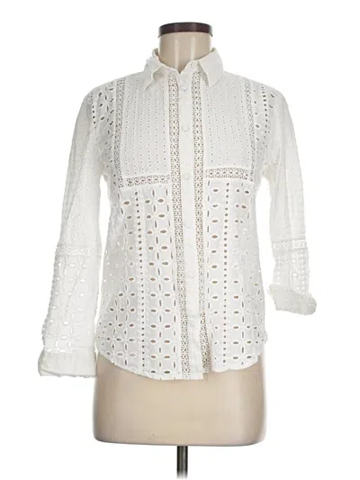 Pre-owned Adiva Long Sleeve Blouse In White