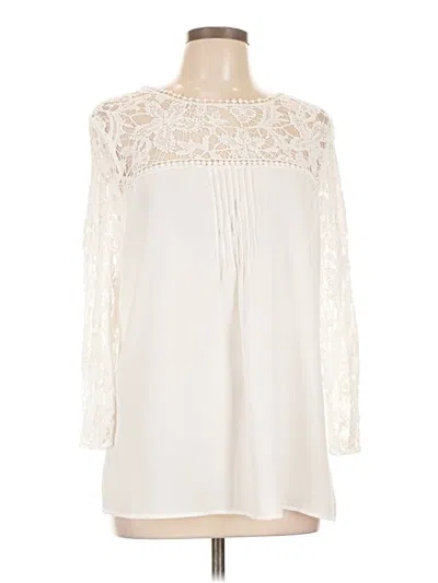 Pre-owned Adiva Long Sleeve Blouse In White
