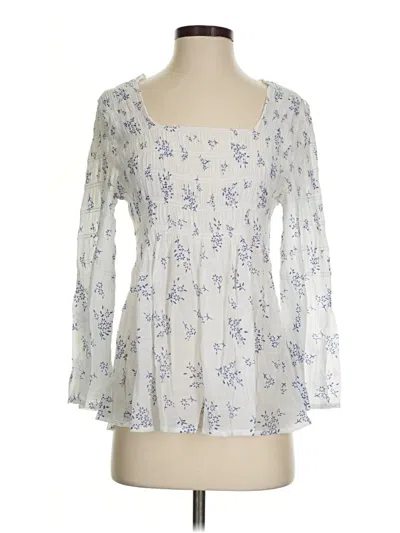 Pre-owned Adiva Long Sleeve Blouse In White