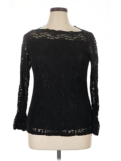 Pre-owned Adiva Long Sleeve Top Black Boatneck Tops