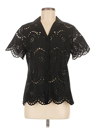 Pre-owned Adiva Short Sleeve Blouse In Black