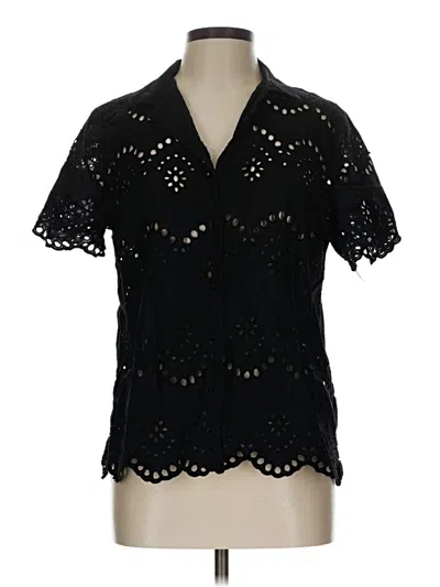 Pre-owned Adiva Short Sleeve Blouse In Black