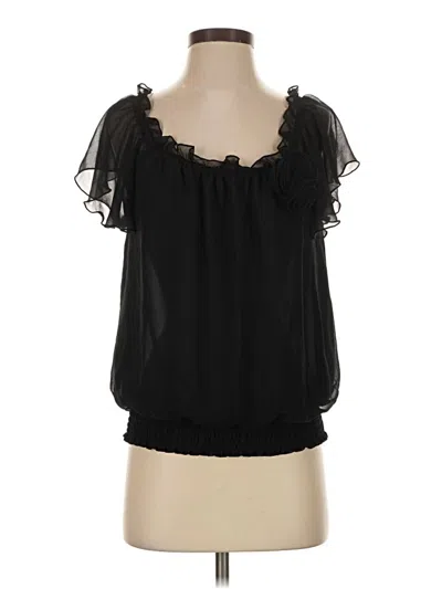 Pre-owned Adiva Short Sleeve Blouse In Black