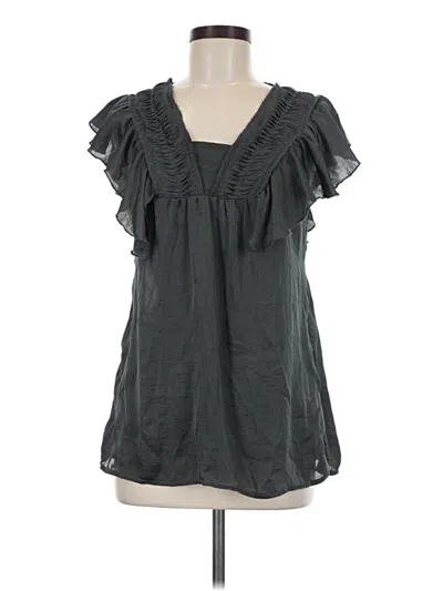 Pre-owned Adiva Short Sleeve Blouse In Gray