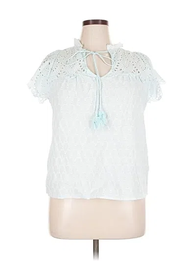 Pre-owned Adiva Short Sleeve Blouse In White